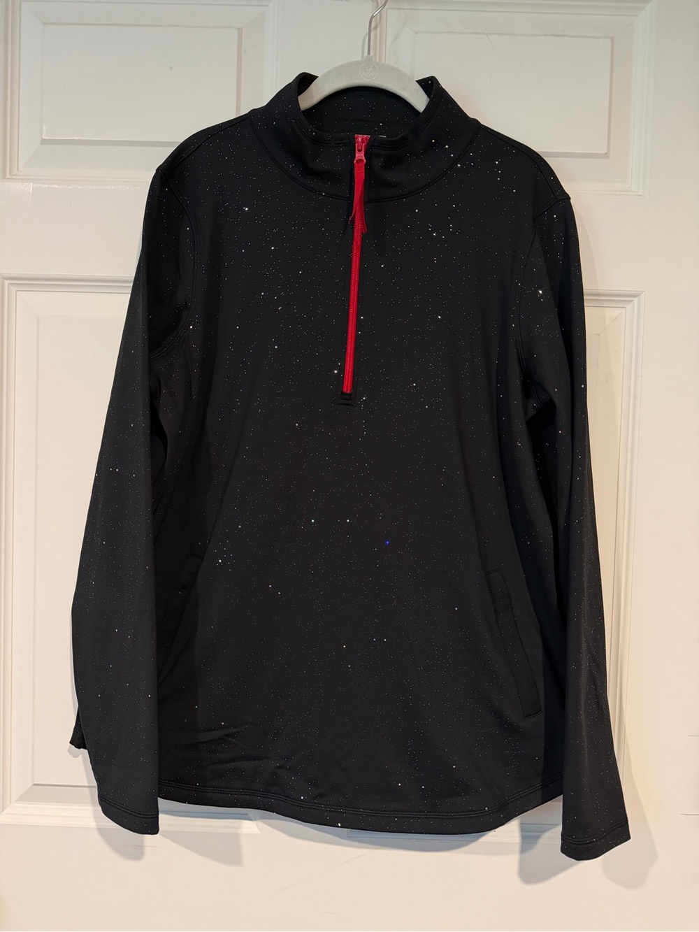 T by Talbots Long Sleeve Quarter Zip Sparkle Top